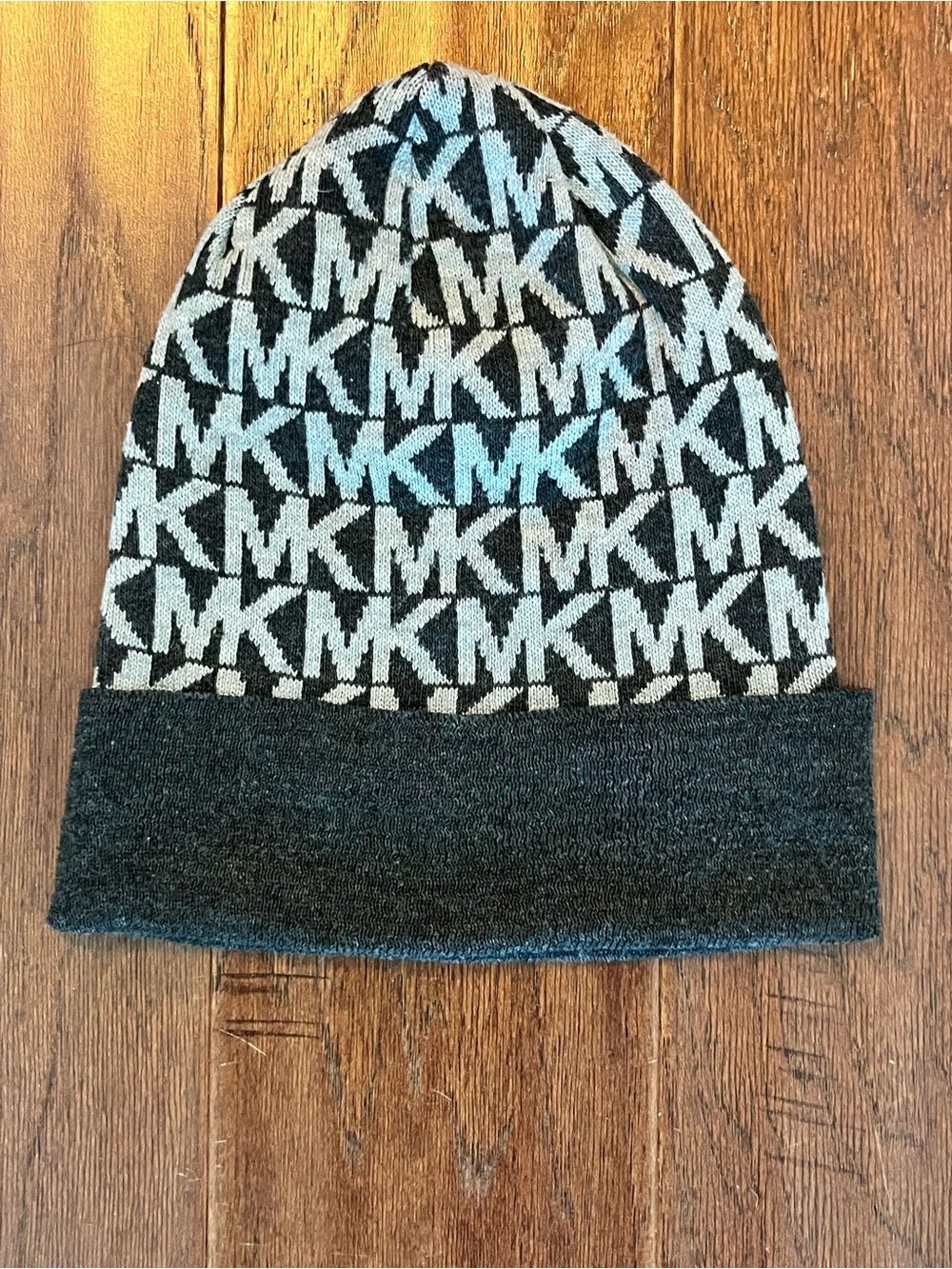 Michael Kors Black & Gray Logo Beanie
